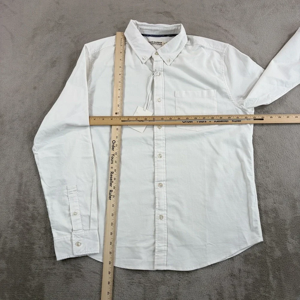 Fair Harbor Oxford Shirt in White Men Medium Classic Fit Stretch NWT $128